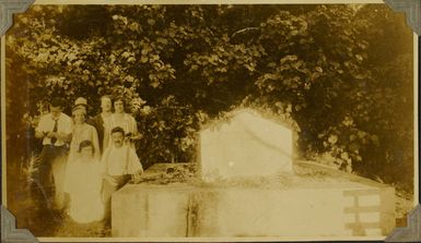 Grave of Robert Louis Stevenson on Mount Vaea, Samoa, 1928