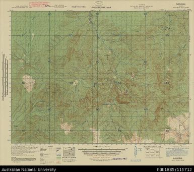 Papua New Guinea, Northeast New Guinea, Nankina, Provisional map, Sheet B55/6, 1217, 1943, 1:63 360