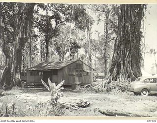 TOROKINA, BOUGAINVILLE ISLAND. 1944-11-25. THE LIVING QUARTERS OF VX13 LIEUTENANT-GENERAL S.G. SAVIGE, CB, CBE, DSO, MC, ED, GOC, NEW GUINEA FORCE AT HEADQUARTERS 2ND AUSTRALIAN CORPS