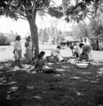 Saturday washday. 'Ailini's family by Vai'uli's well. ('Ailini's weaving house in background.)