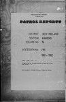 Patrol Reports. New Ireland District, Kavieng, 1961 - 1962