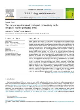 The current application of ecological connectivity in the design of marine protected areas.