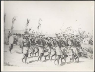 Police bugle band, Rabaul, New Guinea, 1937 / Sarah Chinnery