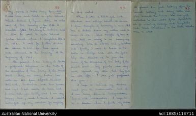 Hand-written biographical notes by Sister Mary Bernadette