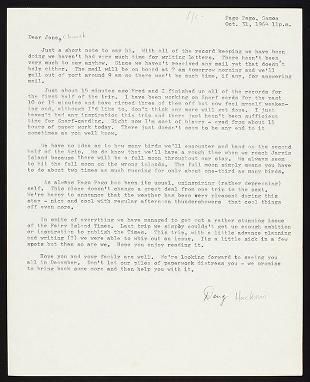 Field correspondence August - October 1964