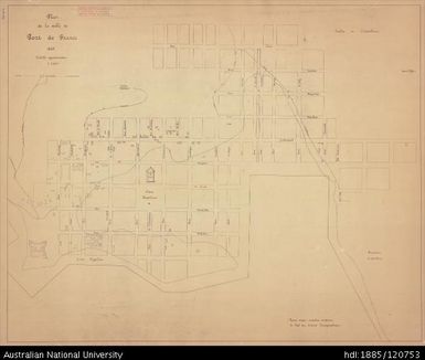 New Caledonia, Plan de la ville de Port de France, 1860, 1:2 000
