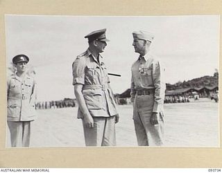 TOROKINA, BOUGAINVILLE, 1945-07-05. PRIOR TO HIS DEPARTURE FROM PIVA AIRSTRIP AFTER VISITING TROOPS IN SOUTH BOUGAINVILLE, HIS ROYAL HIGHNESS, THE DUKE OF GLOUCESTER, GOVERNOR-GENERAL OF AUSTRALIA ..