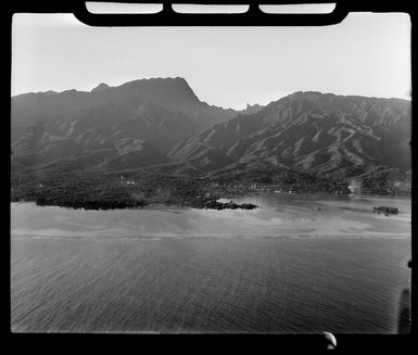 Papeete, Tahiti, showing lagoon and hills