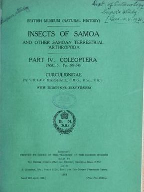 Insects of Samoa and other Samoan terrestrial arthropoda