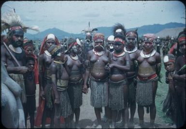 New Year's Day festivities at Minj Station, 1955, the young women : Minj Station, Wahgi Valley, Papua New Guinea, 1954 / Terence and Margaret Spencer