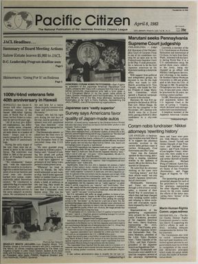 Pacific Citizen, Whole No. 2,233, Vol. 96, No. 13 (April 8, 1983)