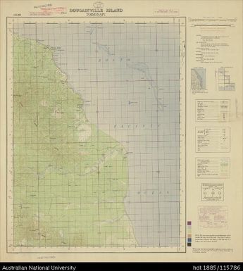 Papua New Guinea, Bougainville Island, Toimonapu, 1 Inch series, Sheet 3328, 1945, 1:63 360
