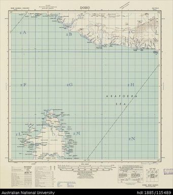 Papua New Guinea, Dobo, Series: AMS T401, Sheet SB 53-2, 1942, 1:500 000