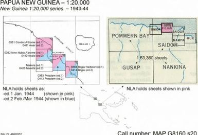 New Guinea 1:20,000 series / compilation, 2/1 Aust. Army Topo Svy Coy, Jan '44 ; reproduction, 1 Aust Mob. Litho Sec (AIF) Aust. Svy Corps Jan '44