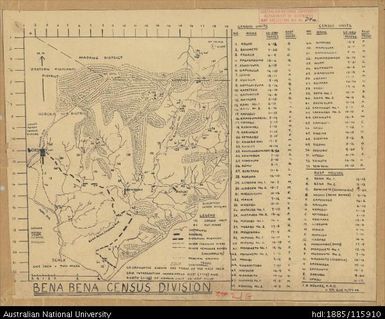 Papua New Guinea, Eastern Highlands Province, Goroka Patrol, Bena Bena Census Division, 1958, 1:126 720