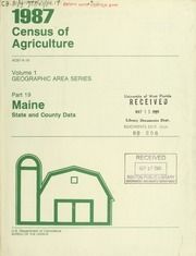 1987 census of agriculture, pt.19- Maine