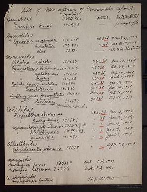 List of drawings of fishes, including new species, circa 1951