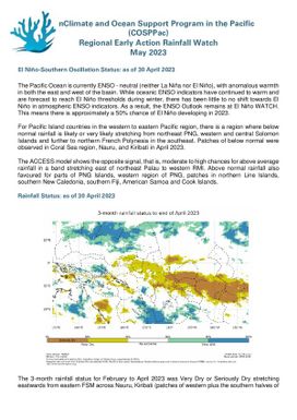 Regional Early Action Rainfall Watch : Monthly and seasonal Rainfall Watch: April 2023
