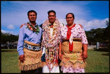 Two Tongan men and a woman,Tonga