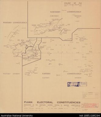 Fiji, Fijian Electoral Constituencies, Administration, 1962, 1:1 500 000