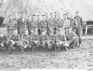 RAMU VALLEY, NEW GUINEA. 1944-01-15. PERSONNEL OF THE SIGNAL SECTION, 15TH INFANTRY BRIGADE. IDENTIFIED PERSONNEL ARE: NX146561 SERGEANT D. L. CRAWFORD (1); VX120533 PRIVATE H. S. GREENHAM (2); ..