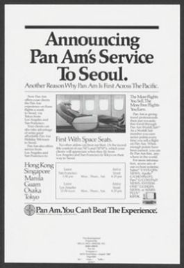 Announcing Pan Am's Service to Seoul.