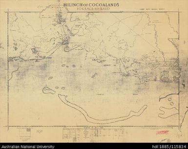 Papua New Guinea, Milinch of Cocoalands (Fourmil of Kalo), Milinch series, 1955, 1:63 360