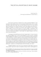 The Critical Reception of Henry Adams - Kevin J. Hayes