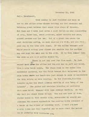 Letter from Sidney Jennings Legendre, November 10, 1942