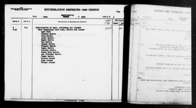 1940 Census Enumeration District Descriptions - Guam - Agat County - ED 2-1