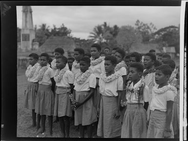 Girls singing at the meke, Vuda village, Fiji