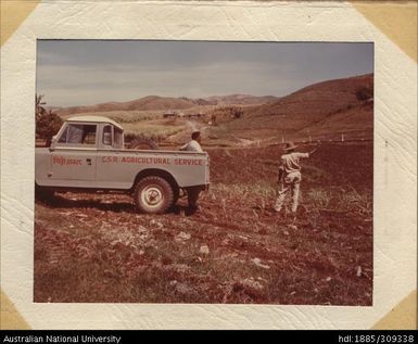 Agricultural Service Utility truck, Officers observing contour field cane cutting