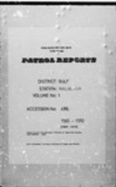 Patrol Reports. Gulf District, Malalaua, 1969-1970