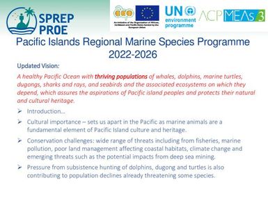 Pacific islands regional marine species programme 2022-2026