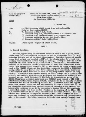 COMTASK-GROUP 32.2 - Rep of Ops for the Capture of Angaur Is, Palau Is, 9/15-21/44