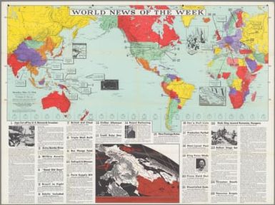 World News of the Week : Monday, Mar. 27, 1944. Covering period Mar. 17 to Mar. 23. Volume 6, No. 30. Published and copyrighted (weekly), 1944, by News Map of the Week, Inc., 1512 Orleans Street, Chicago, Illinois. Published in two sections : Section one. Lithographed in U. S. A.