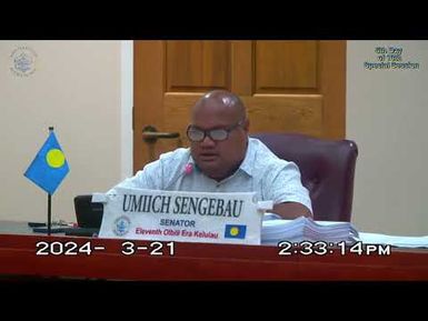 Palau National Congress | 11th OEK, The Senate 5th Day of 13th Special Session