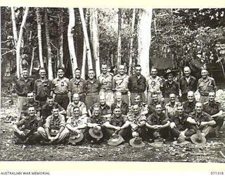 FORTIFICATION POINT, NEW GUINEA, 1944-03-19. MEMBERS OF A GUARD PLATOON FROM THE 2/1ST HEADQUARTERS GUARD BATTALION ATTACHED TO THE 5TH DIVISION. THIS GROUP CONSISTING OF OLDER MEN SELECTED ON ..