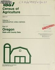 1987 census of agriculture, pt.37 Oregon