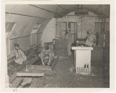 [Servicemen building photography lab, Saipan]