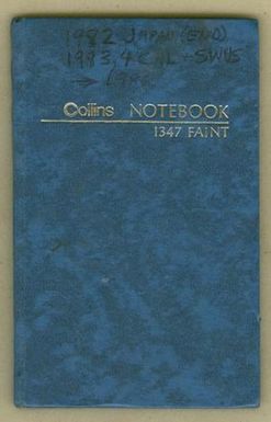 [Sherwin Carlquist field notebook from 1982 - 1989 expeditions to Japan, California, Texas, Arizona, Utah, Colorado, and Hawaii]