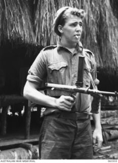 FAITA, RAMU VALLEY, NEW GUINEA. 1944-01-07. NX120232 TROOPER F. J. JANVRIN OF PADDINGTON, NSW, A MEMBER OF 1 SECTION A TROOP NO. 1 SECTION, A TROOP, 2/2ND COMMANDO SQUADRON