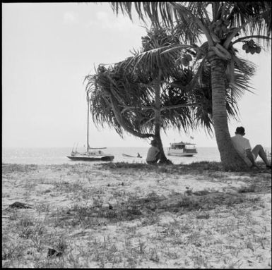 A trimaran anchored at Castaway Island resort, Fiji, November 1966 / Michael Terry