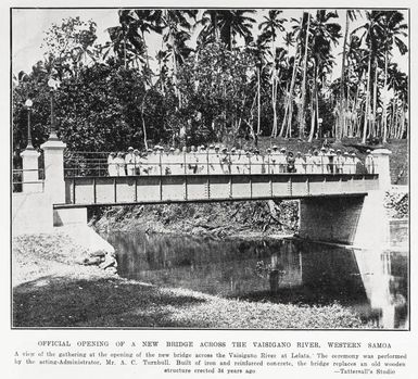 Official opening of a new bridge across the Vaisigano River, Western Samoa