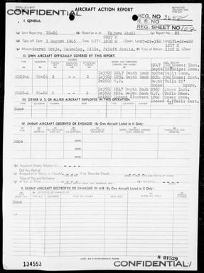 VS-66 - ACA Reps Nos 85-86-Air opers against the Marshall Islands on 8/1 & 2/45