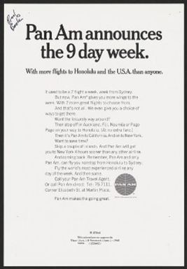 Pan Am announces the 9 day week.