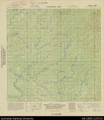 Papua New Guinea, Northeast New Guinea, Addu West, Provisional map,  Sheet B55/1, 1944, 1:63 360