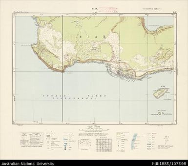 Indonesia, Western New Guinea, Biak, Series: Nederlands-Nieuw-Guinea, Sheet 8-P, 1958, 1:100 000