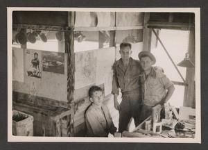 [Cates, Hendrichs, and Larrison at Entrance to Pump House]