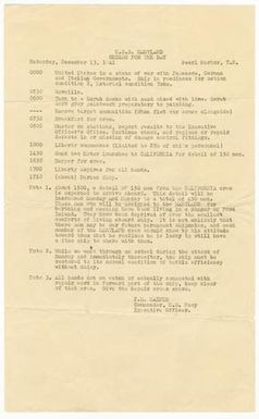 [U.S.S. Maryland Orders for the Day, December 13th - 1941]
